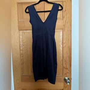 Navy blue fashion nova dress size small worn once with a side slit
